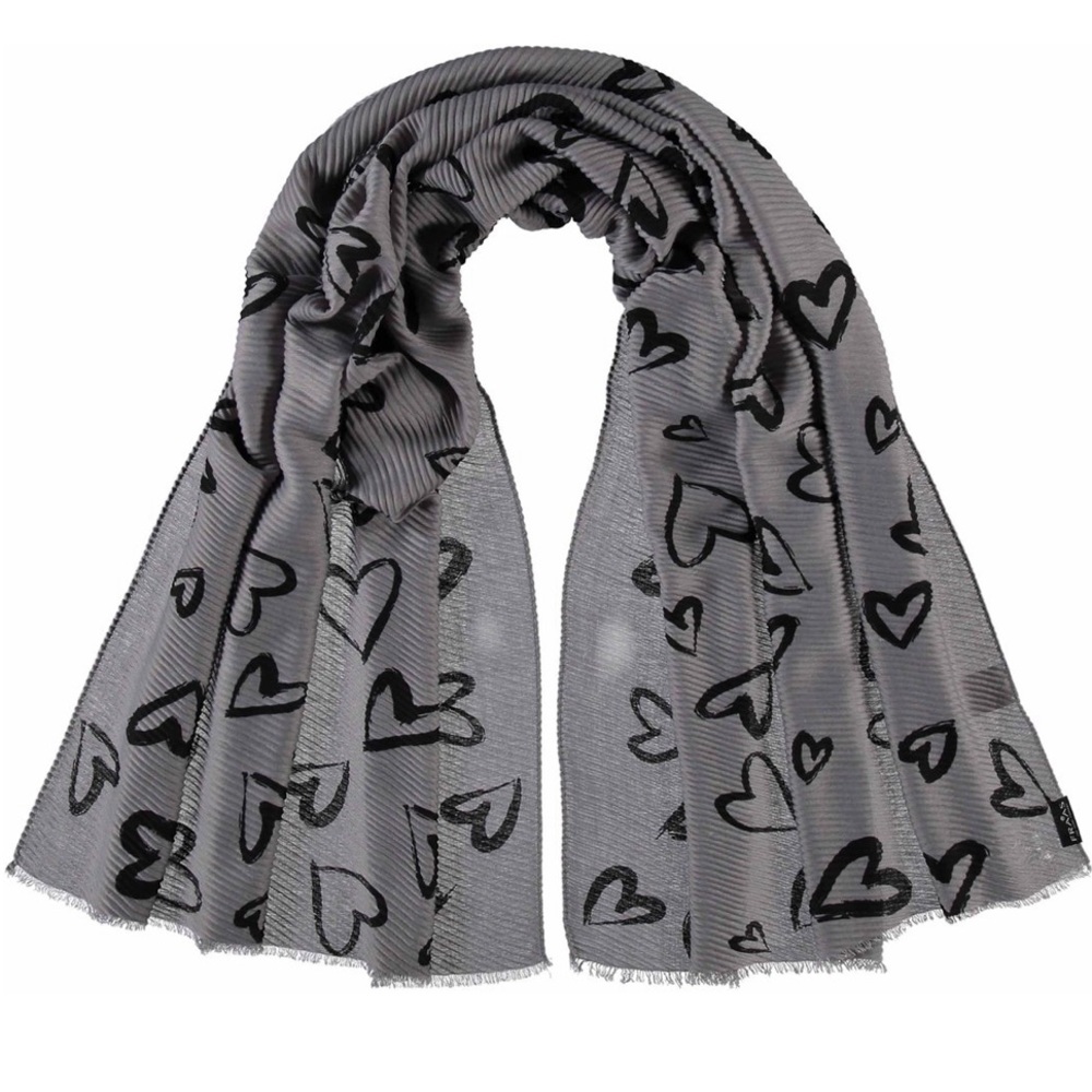 I (Heart) U Print Plisse Scarf